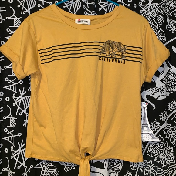 yellow tee, with small tie - Picture 1 of 2